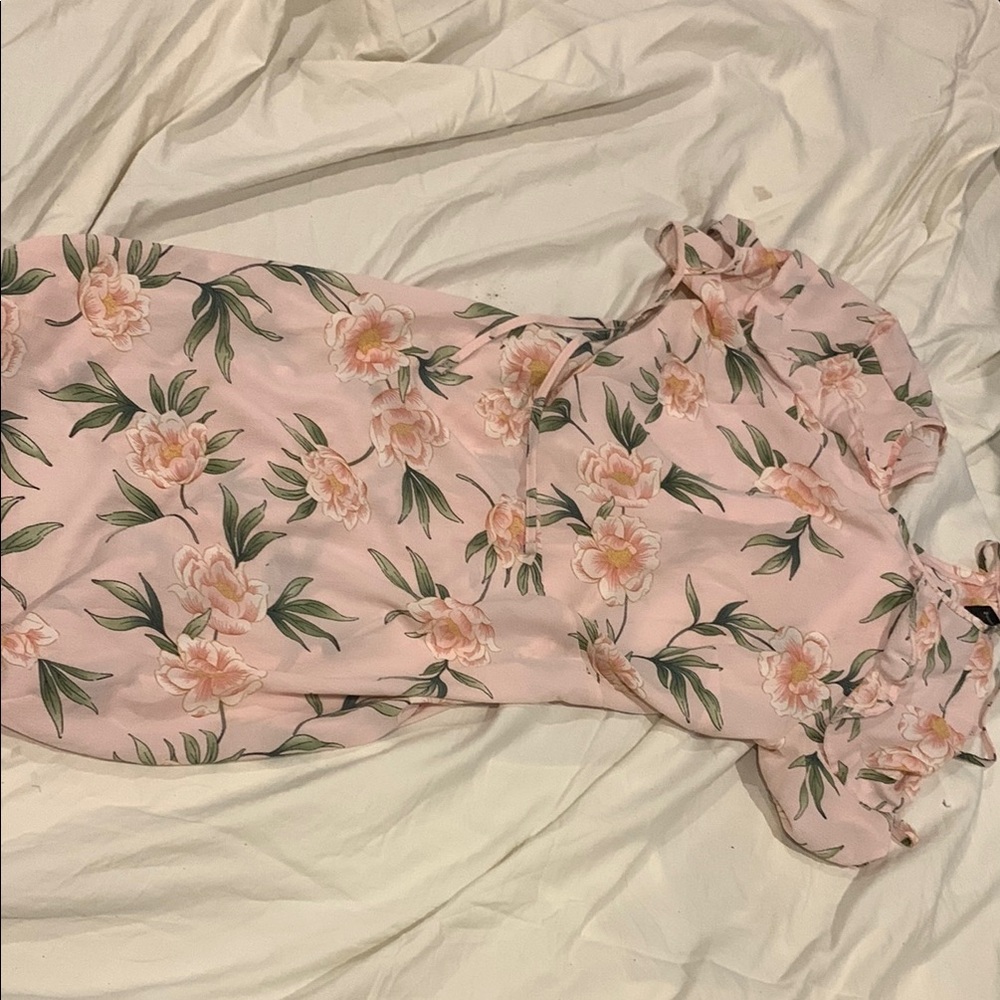 Atmosphere Pink Sundress with Puff Sleeves for Wedding Guest